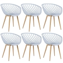 Kit 6 Cadeiras de jantar Clarice Nest com design moderno e anatômico - Cinza