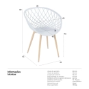 Kit 6 Cadeiras de jantar Clarice Nest com design moderno e anatômico - Cinza
