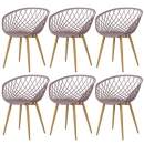 Kit 6 Cadeiras de jantar Clarice Nest com design moderno e anatômico - Fendi
