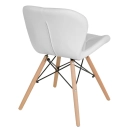 Kit 6 Cadeiras de jantar estofada Charles Eames Eiffel Slim Wood confort – Branco