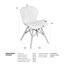 Kit 6 Cadeiras de jantar estofada Charles Eames Eiffel Slim Wood confort – Branco