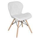 Kit 6 Cadeiras de jantar estofada Charles Eames Eiffel Slim Wood confort – Branco
