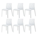 Kit 6 Cadeiras de jantar Gruvyer com design contemporâneo e anatômico - Branco