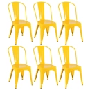 Kit 6 Cadeiras de jantar Iron Tolix com design industrial - Amarelo