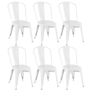 Kit 6 Cadeiras de jantar Iron Tolix com design industrial - Branco