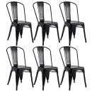Kit 6 Cadeiras de jantar Iron Tolix com design industrial - Preto Semibrilho