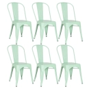 Kit 6 Cadeiras de jantar Iron Tolix com design industrial - Verde Claro