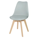 Kit 6 cadeiras de jantar Leda com assento estofado e design moderno – Cinza-claro