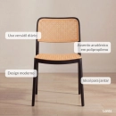 Kit 6 Cadeiras de jantar Maya com design moderno e assento confortável - Preto