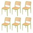Kit 6 Cadeiras de jantar Maya com design moderno e assento confortável  - Verde