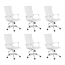 Kit 6 Cadeiras escritório Esteirinha Diretor Home office Kit Branco