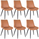 Kit 6 Cadeiras estofada Chicago com design industrial - Marrom