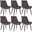 Kit 6 Cadeiras estofada Chicago com design industrial – Marrom Vintage