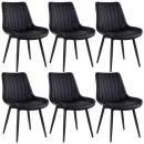 Kit 6 Cadeiras estofada Chicago com design industrial – Preto