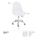 Kit 6 Cadeiras Tulipa para Escritório com rodízios e assento estofado – Branco