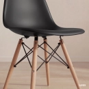 Kit 7 Cadeiras de jantar Charles Eames Eiffel DSW em Polipropileno - Preto