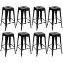 Kit 8 Banquetas alta para bancada Iron Tolix 76 cm - Preto semibrilho