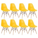 Kit 8 Cadeiras de jantar Charles Eames Eiffel DSW em Polipropileno - Amarelo