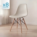 Kit 8 Cadeiras de jantar Charles Eames Eiffel DSW em Polipropileno - Nude
