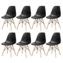 Kit 8 Cadeiras de jantar Charles Eames Eiffel DSW em Polipropileno - Preto