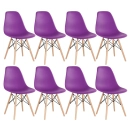 Kit 8 Cadeiras de jantar Charles Eames Eiffel DSW em Polipropileno - Roxo