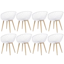 Kit 8 Cadeiras de jantar Clarice Nest com design moderno e anatômico - Branco