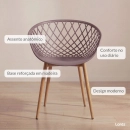 Kit 8 Cadeiras de jantar Clarice Nest com design moderno e anatômico - Fendi