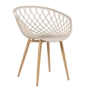Kit 8 Cadeiras de jantar Clarice Nest com design moderno e anatômico - Nude