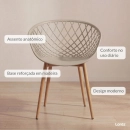 Kit 8 Cadeiras de jantar Clarice Nest com design moderno e anatômico - Nude