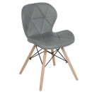 Kit 8 Cadeiras de jantar estofada Charles Eames Eiffel Slim Wood confort – Cinza