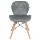 Kit 8 Cadeiras de jantar estofada Charles Eames Eiffel Slim Wood confort – Cinza
