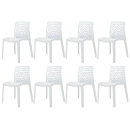 Kit 8 Cadeiras de jantar Gruvyer com design contemporâneo e anatômico - Branco
