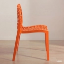 Kit 8 Cadeiras de jantar Gruvyer com design contemporâneo e anatômico - Laranja