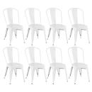 Kit 8 Cadeiras de jantar Iron Tolix com design industrial – Branco