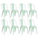 Kit 8 Cadeiras de jantar Iron Tolix com design industrial – Verde Claro