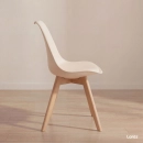 Kit 8 Cadeiras de jantar Leda com assento estofado e design moderno - Creme