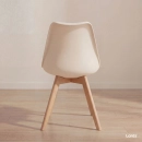 Kit 8 Cadeiras de jantar Leda com assento estofado e design moderno - Creme