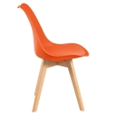 Kit 8 Cadeiras de jantar Leda com assento estofado e design moderno - Laranja