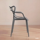 Kit 8 Cadeiras de jantar Master Allegra Design Moderno em Polipropileno - Cinza escuro