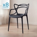 Kit 8 Cadeiras de jantar Master Allegra Design Moderno em Polipropileno - Preto