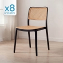 Kit 8 Cadeiras de jantar Maya com design moderno e assento confortável - Preto
