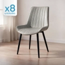 Kit 8 Cadeiras estofada Chicago com design industrial – Cinza Claro