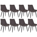 Kit 8 Cadeiras estofada Chicago com design industrial - Marrom Vintage