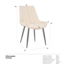 Kit 8 Cadeiras estofada Chicago com design industrial - Nude Vintage