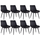 Kit 8 Cadeiras estofada Chicago com design industrial – Preto