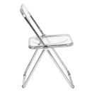 Kit 8 cadeiras jantar design dobrável cristal acrílico transparente Italia - Incolor