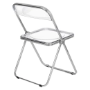 Kit 8 cadeiras jantar design dobrável cristal acrílico transparente Italia - Incolor