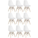 Kit 9 Cadeiras de jantar Charles Eames Eiffel DSW em Polipropileno - Branco