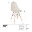 Kit 9 Cadeiras de jantar Charles Eames Eiffel DSW em Polipropileno - Nude
