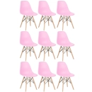 Kit 9 Cadeiras de jantar Charles Eames Eiffel DSW em Polipropileno - Rosa claro